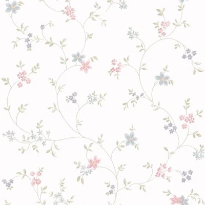 Image of Galerie Maison Charme Green Petit Floral Motif Wallpaper Roll