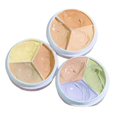 Image of Triple Pot Concealer Full Coverage, Color Corrector for Dark Circles, Redness, Blemishes Spots, Cream Contour Palette Highlighter &amp; Contouring Foundation 3Pcs
