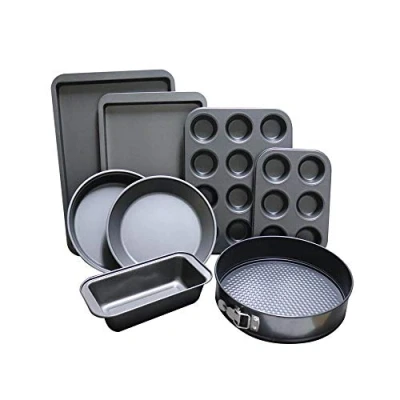 Image of 8 Piece Non Stick Bakeware Set Baking with Muffin Tray, Oven Cake Pan, Loaf Pan &amp; Spring Form Tin