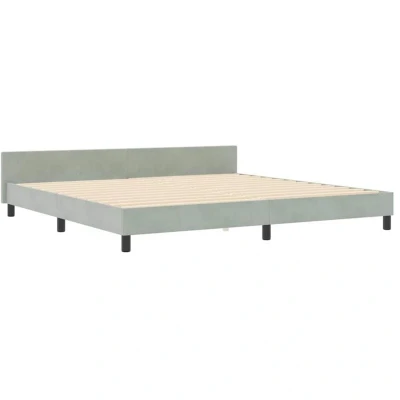 Image of vidaXL Bed Frame Light Grey 200x200 cm Velvet
