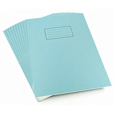 Image of Silvine EX114 Plain Exercise Book Blue (Pack of 10), A4 (210x297mm)