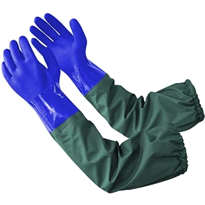 Image of Long Pond Gloves,26.78&quot; Waterproof Drain Cleaning Gloves,PVC Reusable Heavy Duty Rubber Gloves,Chemical Resistant Gloves,Full Arm Gloves for Gardening Aquarium Fishery Machinery ​Industry