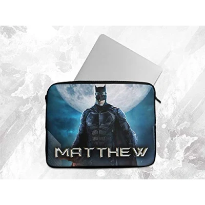 Image of Personalised Laptop Case Any Name Batman Sleeve Tablet Bag Chromebook Gift 3 (16 17 INCH)