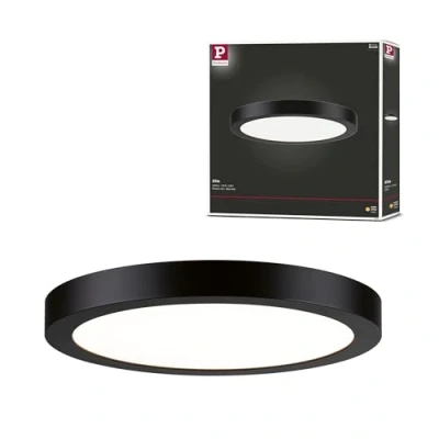 Image of Paulmann 70984 LED Panel Abia 300mm warm white round incl. 1x22 watt ceiling luminaire matt black lamp plastic living room 2700 K