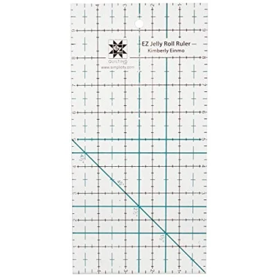 Image of Simpli EZ 8829425 5 inch by 10 Jelly Roll Ruler Quilting Tool,White