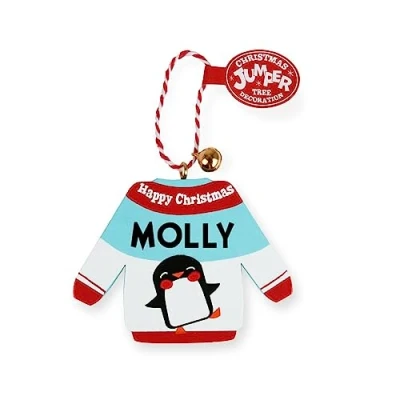 Image of History &amp; Heraldry Personalised Christmas Jumper Decorations (Molly)