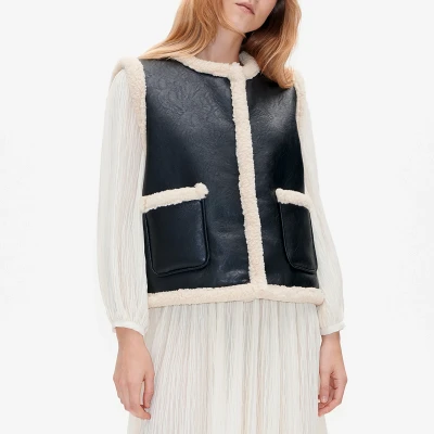 Image of Baum Und Pferdgarten Bellis Faux Leather Waistcoat EU 42 /UK 14
