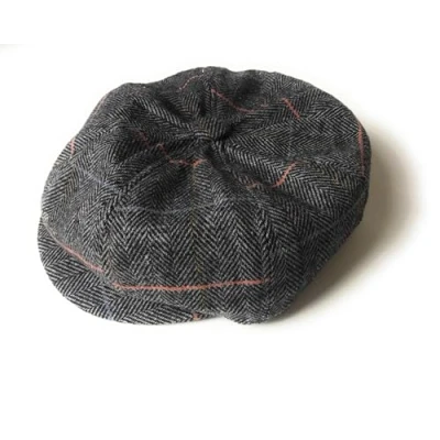 Image of KGM Accessories Herring Bone Panel Baker Boy Newsboy Flat Cap Men`s caps (L, Blue Check)