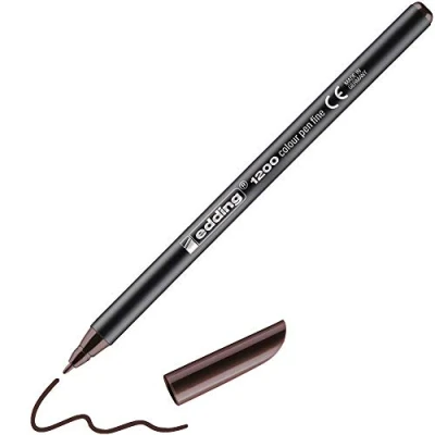 Image of edding 1200 colour pen fine dark brown 1 round tip mm felt for drawing and writing school or mandala