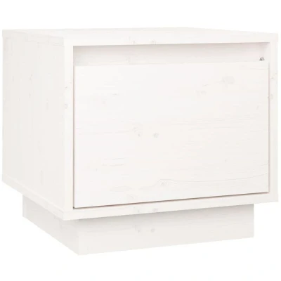 Image of vidaXL Bedside Cabinet White 35x34x32 cm Solid Wood Pine