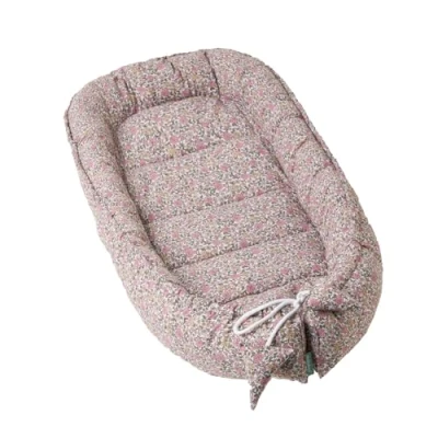 Image of molis&amp;co Baby Nest Pod for Newborn Sleep Soft Breathable 100% Cotton (OEKO TEX) Travel &amp; Essential Gift Sleepyhead (Peony)
