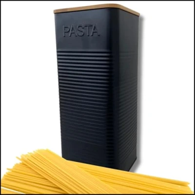 Image of Evanmore Kitchen storage tins bread bin biscuit tin tea coffee sugar canisters pasta box (Pasta Tin)