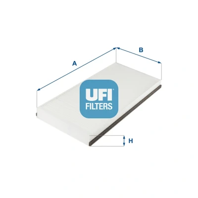Image of 1698300118, A1698300118 Pollen Filter UFI 53.247.00 Particulate 394mm 181mm 32mm MERCEDES BENZ: A Class, B Class