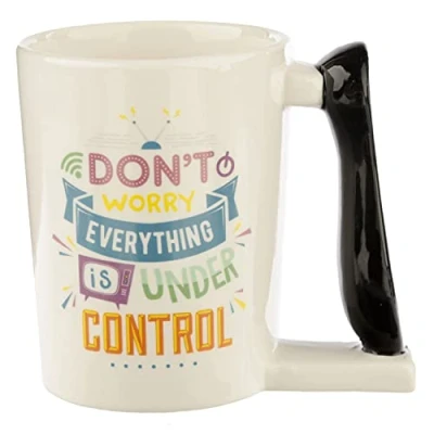 Image of Puckator TV Remote Control Ceramic Shaped Handle Tea Coffee Mug Funny Home Accessories Cute Gifts for Girlfriend Large Mugs Men Women Hot Drinks Cups Presents Secret Santa Gift Cup Set