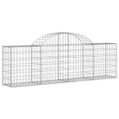 Image of vidaXL Arched Gabion Basket Galvanised Iron Garden Barrier for Outdoor Decoration and Protection