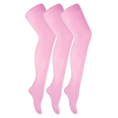 Image of Sock Snob 3 Pair Multipack Ladies 40 Denier Pastel Tights Comfortable Soft Bright Coloured for Women (One Size, Pale Pink)