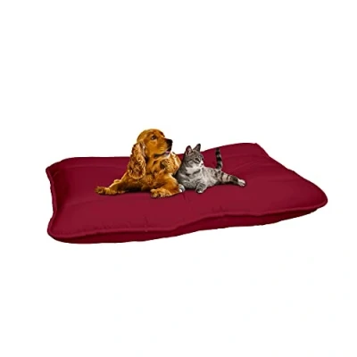 Image of Stripey Finds Italian Bed Linen Dogs Maxy Pillow, 60 x 100 cm, Bordeaux