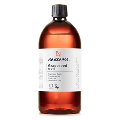 Image of Naissance Grapeseed Oil (No. 210) 900ml Natural Moisturiser and Conditioner Ideal for Hair, Skin, Massage, Face, Beard Aromatherapy