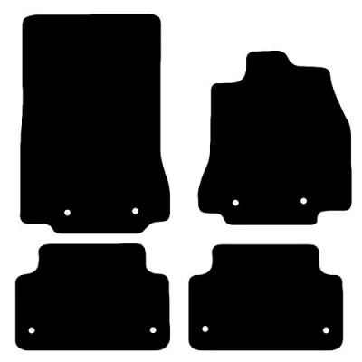 Image of Carsio Carpet Car Mats For Jaguar XF 2014 2016 4 Piece Set Tailored Fit Floor Mat Complete Accessory Black Custom Fitted All Weather, Anti Slip Backing &amp; Trim