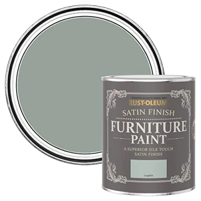 Image of Rust Oleum Green Furniture Paint in Satin Finish Leaplish 750ml