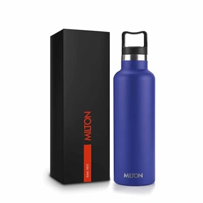 Image of Milton 24 oz Stainless Steel Insulated Water Bottle, Leakproof, 12 Hours Hot, Cold, Double Walled Vacuum Metal for Sports, Gym, Travel Friendly, Dishwasher Safe, Haruki 800