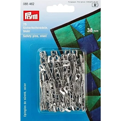 Image of Prym Safety Pins with Coil, Silver, Alloy Steel, 38 mm, silberfarbig, 75 Stück, KTE