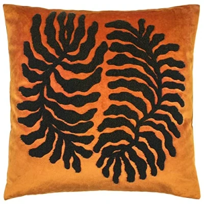 Image of furn. Maldive Botanical Velvet Tufted Filled Cushion Ginger One Size