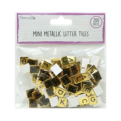 Image of Dovecraft DCBS263 Essentials Mini Metallic Letter Tiles Gold, Multi, one Size