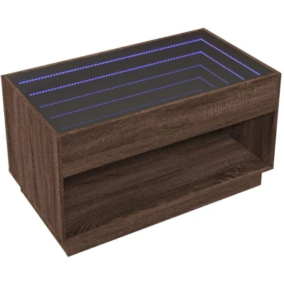 Image of vidaXL Coffee Table with Infinity LED Brown Oak 90x50x50 cm