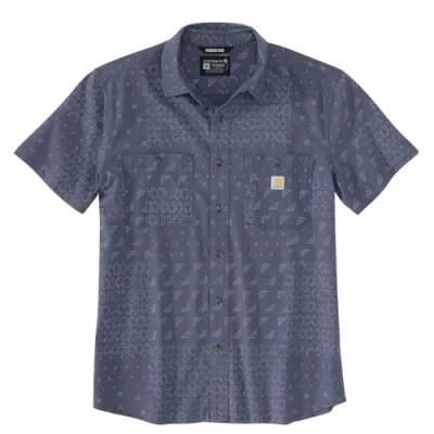 Image of Carhartt Men&#039;s Rugged Flex Relaxed Fit Lightweight Short Sleeve Print Shirt, Bluestone Bandana Print, XL