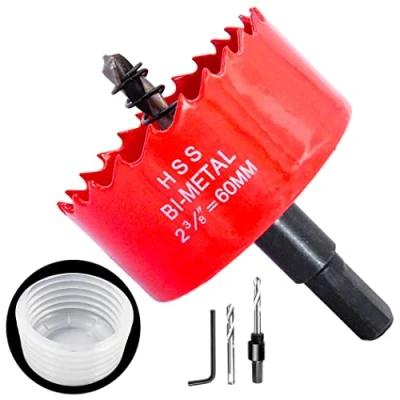 Image of 60mm hole saw and Accessories dust Bowl 2PCS set,LAIWEI collector for all saws up to 125mm cutting diameter