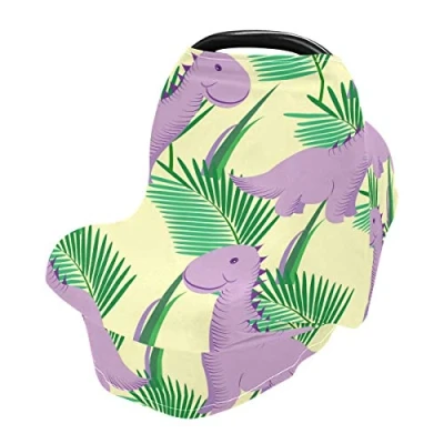Image of Nursing Cover Breastfeeding Scarf, Cute Dinosaurs Car Seat Covers for Babies Infant, Stroller Cover, Carseat Canopy Boys Girls