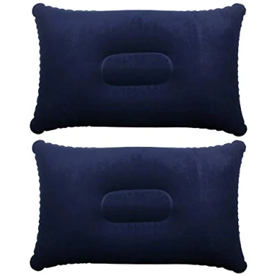 Image of TRIXES Inflatable Pillows x2 Multipack of Blue Perfect for Travel/Camping/Outdoors/Fishing Blow up Pillow Twin Pack Ultra Light Water Resistant
