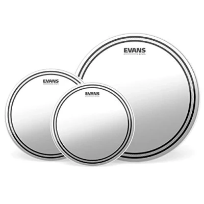 Image of Evans Drum Heads EC2S Clear Rock Pack (10 , 12, 16 Inch) with 14 Inch HD Dry Snare Batter
