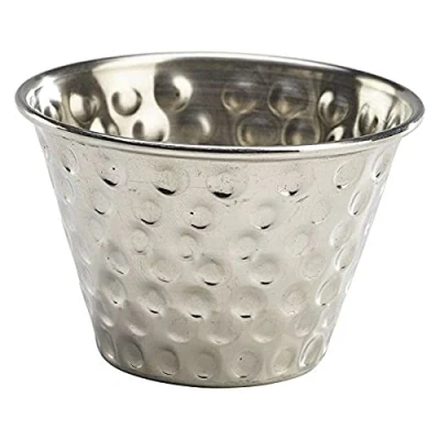 Image of Genware NEV RAMSTH4 Stainless Steel Hammered Ramekin, 4 oz.