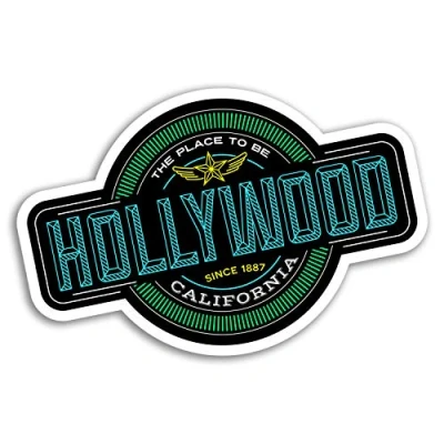 Image of 2 x 10cm Hollywood Vinyl Stickers America USA Sticker Laptop Luggage #17845 (10cm Wide)