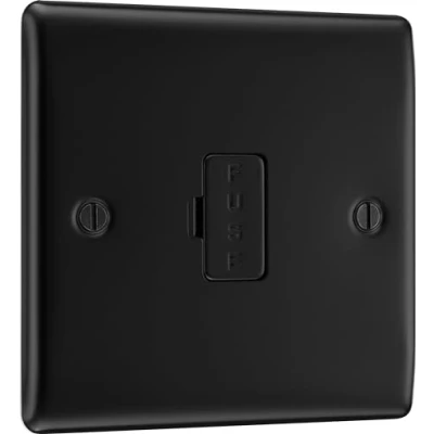 Image of BG Electrical Unswitched Fused Connection Unit, Matt Black, 13 Amp