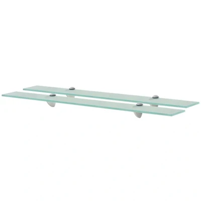 Image of vidaXL Floating Shelves 2 pcs Glass 80x10 cm 8 mm