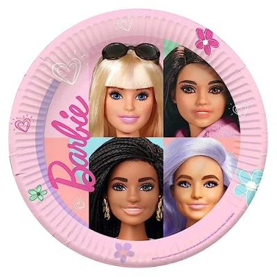 Image of Amscan 9915482 66 Barbie Sweet Life Kids Birthday Party Paper Plates 8 Pack