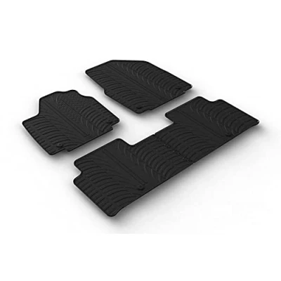 Image of GLEDRING 0865 Rubber Mats Set Compatible with Kia EV6 2021 Onwards (T Profile 4 Pieces + Mounting Clips) Black