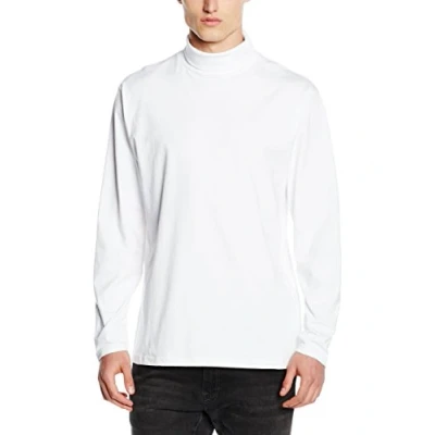 Image of Henbury Mens Roll Neck Long Sleeve Top White Large