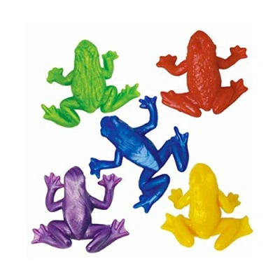 Image of 8Pk Multicolour Stretchy Frogs Creatures Animal Party Bag Fillers for Kids Unisex Strechy Man Bags Sticky Classroom Gifts Lucky Dip Prizes Toys Childrens