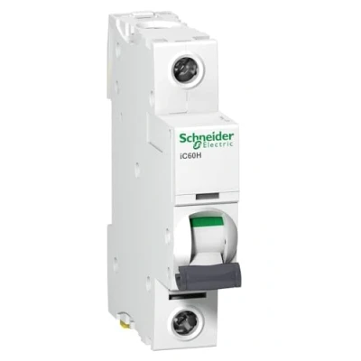 Image of Schneider Electric A9F54106 iC60H 1 Module Single Pole Type C MCB 6A 10kA (C60HC106)