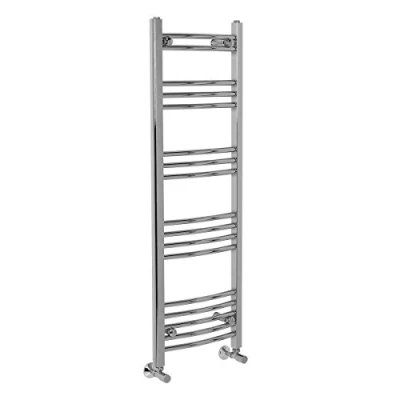 Image of Warmehaus Curved Bathroom Heated Towel Rail Radiator Rad Central Heating Ladder Warmer 1200 x 400 mm Chrome
