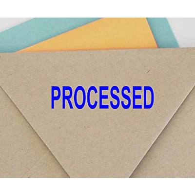 Image of Printtoo Custom Stamp Processed Self Inking Rubber Office Stationary Blue