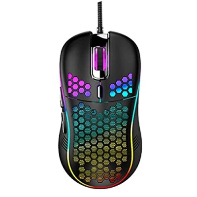 Image of Honeycomb Wired Gaming Mouse, RGB Backlight and 7200 Adjustable DPI, Ergonomic Lightweight USB Computer Mouse with High Precision Sensor for Windows PC &amp; Laptop Gamers (Black)