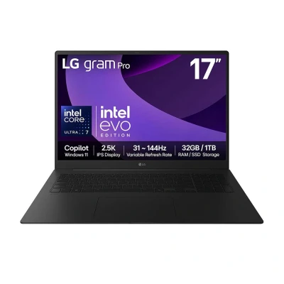 Image of LG gram Pro 17Z90TP G.AD88A1 17&quot; Laptop Intel®Core Ultra 7, 1 TB SSD, Black, Black