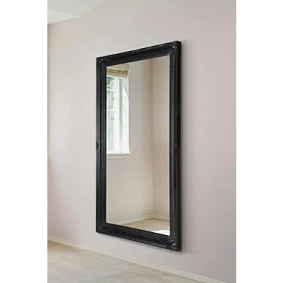 Image of 4Ft6 X 2Ft6 126cm 76cm Large Black Antique Ornate Big Wall Mirror