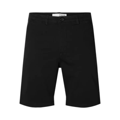 Image of SELECTED HOMME Men&#039;s Slhslim Miles Flex Shorts Noos Chino, Black, XL