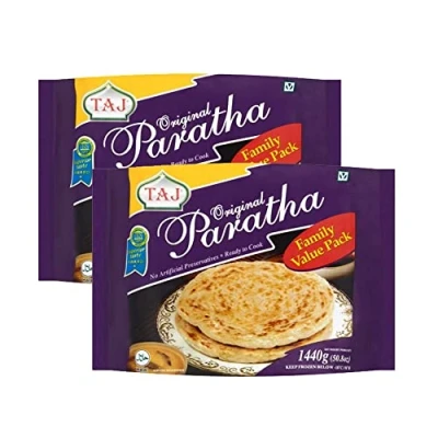 Image of veenas Taj Paratha Family Pack Wholemeal Frozen 20 Pieces South Asian Flatbread Indian Origin 1440G (Pack of 2)